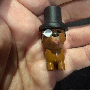 Pet Shop Roblox About Me Series Brown Dog Miniature Figure with Top Hat Monocle